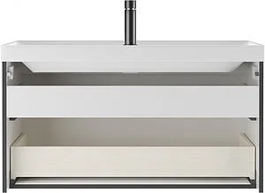 Тумба-умывальник подвесная Домино Graffo 100 графит DGr2404T+4670142930051, 5