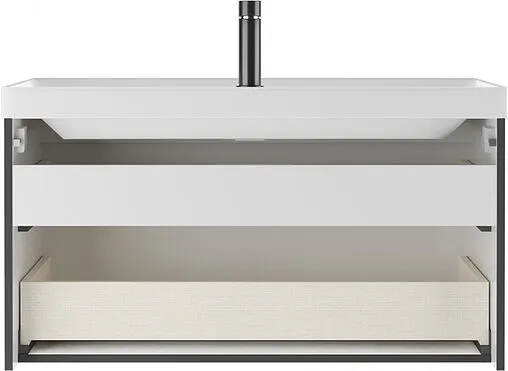 Тумба-умывальник подвесная Домино Graffo 100 графит DGr2404T+4670142930051