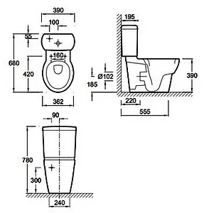 Бачок для унитаза Jacob Delafon Ove белый E1558-00 Бачок для унитаза Jacob Delafon Ove белый E1558-00, 2