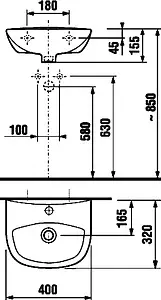 Раковина Jika Zeta 40 белый 8153930001041, 2