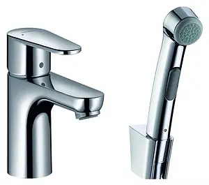 Смеситель для раковины с гигиеническим душем Hansgrohe Talis E2 80 хром 31165000 Смеситель для раковины с гигиеническим душем Hansgrohe Talis E2 80 хром 31165000, 1