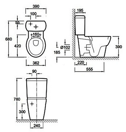Бачок для унитаза Jacob Delafon Ove белый E1558-00