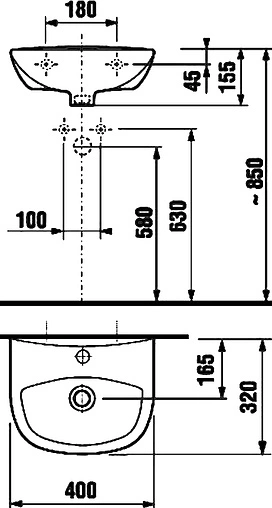 Раковина Jika Zeta 40 белый 8153930001041