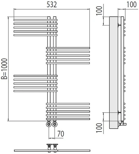 Полотенцесушитель водяной лесенка Terminus Европа П20 70х1000 полированная сталь 4670078530615 Полотенцесушитель водяной лесенка Terminus Европа П20 70х1000 полированная сталь 4670078530615