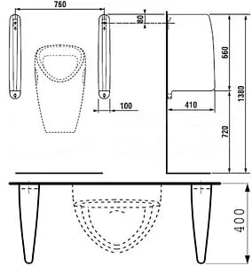 Перегородка для писсуара Jika Split белый 8.4760.1.000.000.1, 2