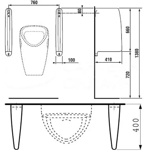 Перегородка для писсуара Jika Split белый 8.4760.1.000.000.1