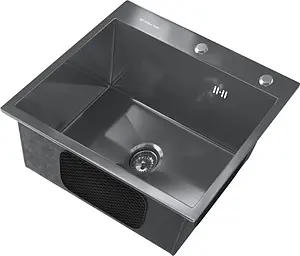 Мойка кухонная Ulgran Steel 50 черная брашированая сталь Мойка кухонная Ulgran Steel 50 черная брашированая сталь, 3
