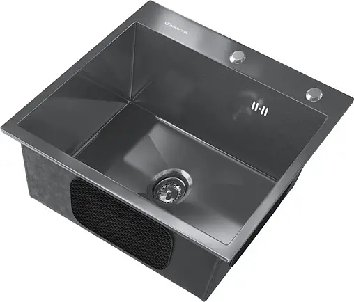 Мойка кухонная Ulgran Steel 50 черная брашированая сталь