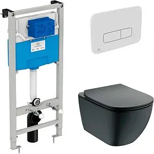 Комплект 5 в 1 Ideal Standard Tesi AquaBlade T3868V3/123AC с кнопкой белый матовый, 1