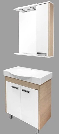 Тумба-умывальник напольная Comforty Лион 76 белый/сосна лоредо