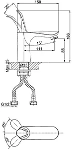 Смеситель для раковины D&K Venice Baciano белый матовый/хром DA1032156 Смеситель для раковины D&K Venice Baciano белый матовый/хром DA1032156, 2