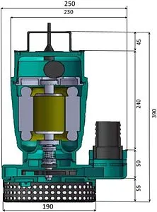 Насос дренажный Q=36м³/ч H=13м Pumpman TPS1900A Насос дренажный Q=36м³/ч H=13м Pumpman TPS1900A, 3