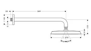 Лейка верхнего душа с настенным креплением Hansgrohe Raindance Classic Air 270 1jet хром 27424000, 2