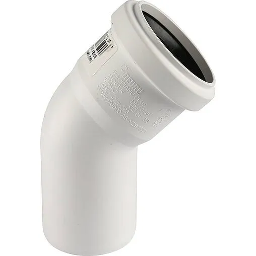 Отвод внутренний бесшумный D=75мм Угол 45° Rehau Raupiano Plus 11211641002