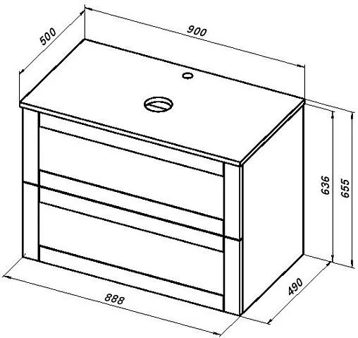 Тумба-умывальник подвесная Aquanet Терра 90 белый матовый 00313235+