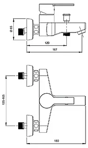 Смеситель для ванны VitrA Fuga хром A41057EXP Смеситель для ванны VitrA Fuga хром A41057EXP, 2
