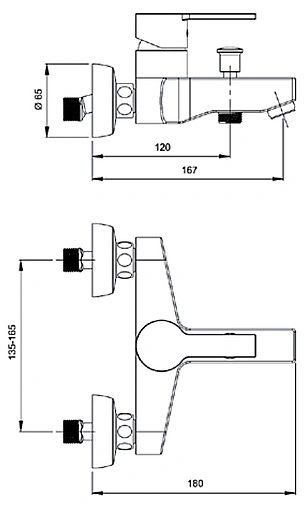 Смеситель для ванны VitrA Fuga хром A41057EXP