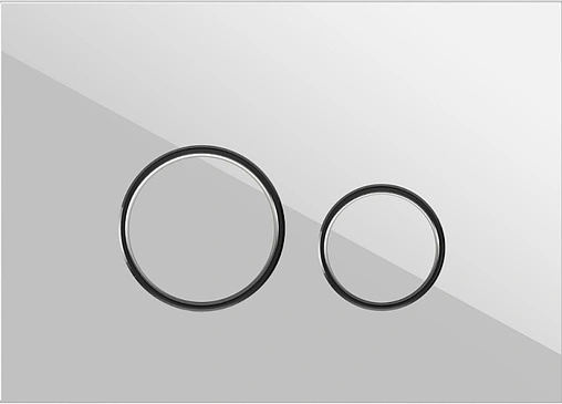 Клавиша смыва для унитаза Cersanit Twins 64116 стекло/белый, кольца/хром глянцевый