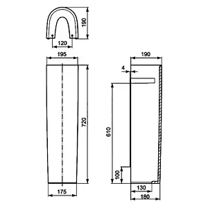 Пьедестал Ideal Standard Connect белый E797301 Пьедестал Ideal Standard Connect белый E797301, 2