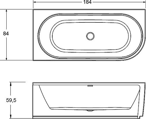 Ванна акриловая Riho DESIRE R 184x84 B087001005