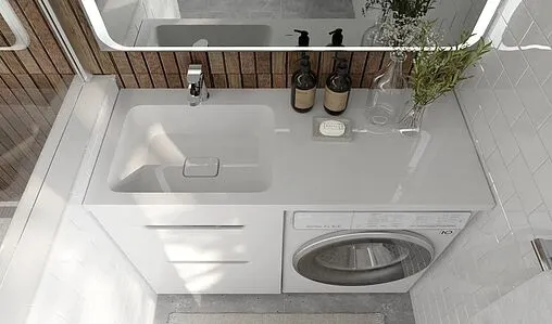 Тумба под умывальник напольная над стиральной машиной Raval Forte 120 L белый For.01.120.L/N/W