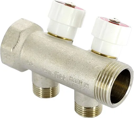 Коллектор регулирующий проходной 2 отвода 1"в/н x ½"к Uni-fitt 404N4220 Коллектор регулирующий проходной 2 отвода 1"в/н x ½"к Uni-fitt 404N4220