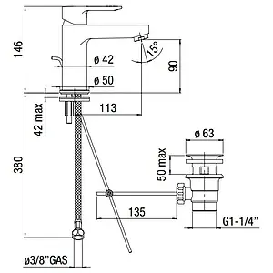 Смеситель для раковины Nobili New Road хром RD00118/1CR Смеситель для раковины Nobili New Road хром RD00118/1CR, 2