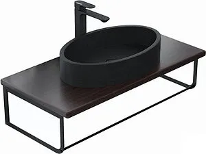 Консоль с умывальником подвесная Uperwood UPD Tanos 90 бук тёмный/чёрный матовый 2910210408 Консоль с умывальником подвесная Uperwood UPD Tanos 90 бук тёмный/чёрный матовый 2910210408, 1