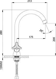 Смеситель для кухни Rossinka хром/золото RS41-72U, 2