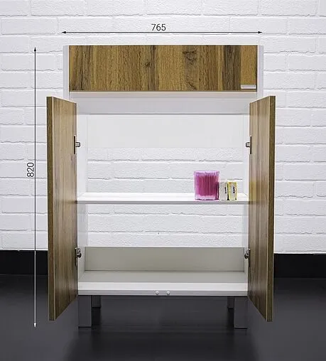 Тумба-умывальник напольный Домино Uno 60 дуб вотан/белый DU1506T+WB.FN/Fest/60-C/WHT.G/S1