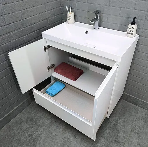 Тумба под умывальник напольная Домино Graffo 80 белый DGr2402T