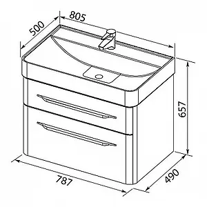 Тумба под умывальник подвесная Aquanet Виченца 80 белый 00196963, 2