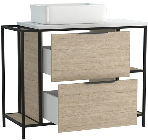 Тумба-умывальник напольная Cersanit Bosquet 100 дуб 63013+