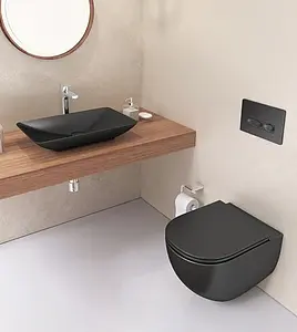 Унитаз подвесной безободковый ISVEA Infinity черный матовый 10NF02001SV-2N Унитаз подвесной безободковый ISVEA Infinity черный матовый 10NF02001SV-2N, 5