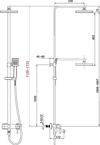 Душевая система со смесителем для ванны Lemark Tropic хром LM7004C