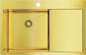 Мойка кухонная Omoikiri Akisame 78-LG-L светлое золото 4973085 Мойка кухонная Omoikiri Akisame 78-LG-L светлое золото 4973085, 1