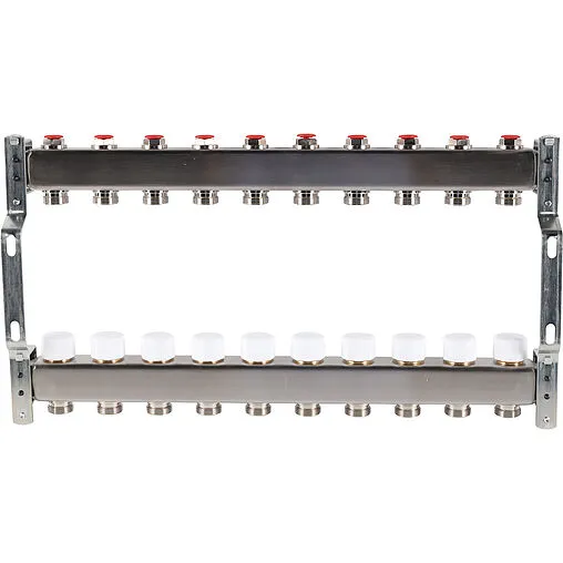 Группа коллекторная без расходомеров 10 отводов 1&quot;в/в x ¾&quot;ек Rommer RMS-3200-000010