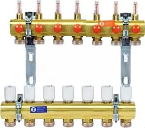 Группа коллекторная с расходомерами 7 отводов 1"в/в x ¾"ек Giacomini R553KY067 Группа коллекторная с расходомерами 7 отводов 1"в/в x ¾"ек Giacomini R553KY067, 1