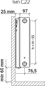 Радиатор стальной панельный Royal Thermo COMPACT тип 22 300 x 500 мм Bianco Traffico C22-300-500/9016, 2
