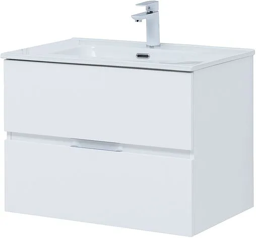 Тумба-умывальник подвесная Aquanet Алвита New 70 белый матовый 00303909+00284027