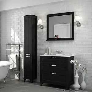 Шкаф-пенал напольный Aquaton Леон Н 30 ясень чёрный 1A187903LBPT0, 3