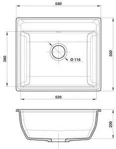 Мойка кухонная GranFest Vertex V-580 белый Мойка кухонная GranFest Vertex V-580 белый, 2