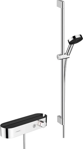 Душевая стойка с термостатом Hansgrohe Pulsify Select S 105 3jet Relaxation 90см хром/графит 24270000