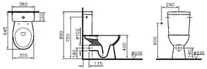 Унитаз-компакт безободковый VitrA S10 Rim-ex белый 9822B003-7204 Унитаз-компакт безободковый VitrA S10 Rim-ex белый 9822B003-7204, 2