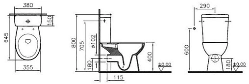 Унитаз-компакт безободковый VitrA S10 Rim-ex белый 9822B003-7204