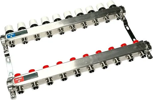 Группа коллекторная без расходомеров 10 отводов 1&quot;в/в x ¾&quot;ек Uni-fitt TECHNO 451W4310