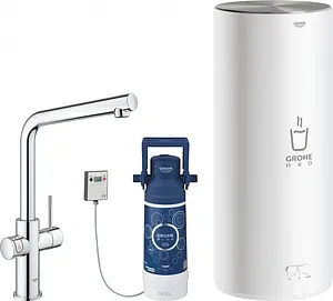 Смеситель для кухни с фильтром и встроенным нагревом воды Grohe Red II Duo хром 30325001, 1