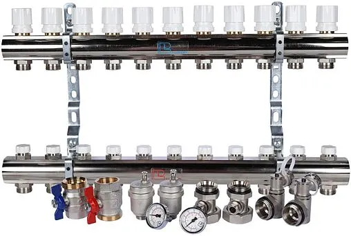 Группа коллекторная без расходомеров 11 отводов 1&quot;в/в x ¾&quot;ек Luxor CD 468M/11 15552711MN
