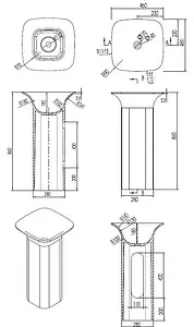 Раковина Aquanet Curve V23 46 белый 00198919, 2