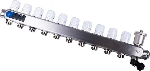 Группа коллекторная с расходомерами 10 отводов 1&quot;в/в x ¾&quot;ек FDV S1103C-2/10